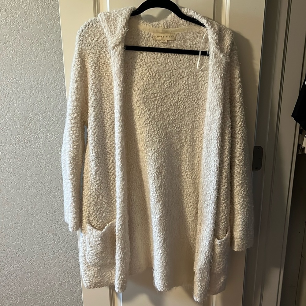 Long white sweater